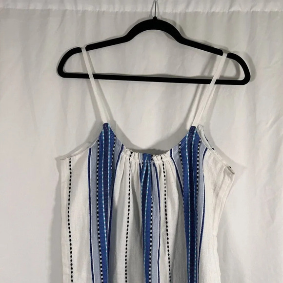 Lemlem Dress Women's Small White Blue Sleeveless Lightweight Cotton Blend - Picture 2 of 7